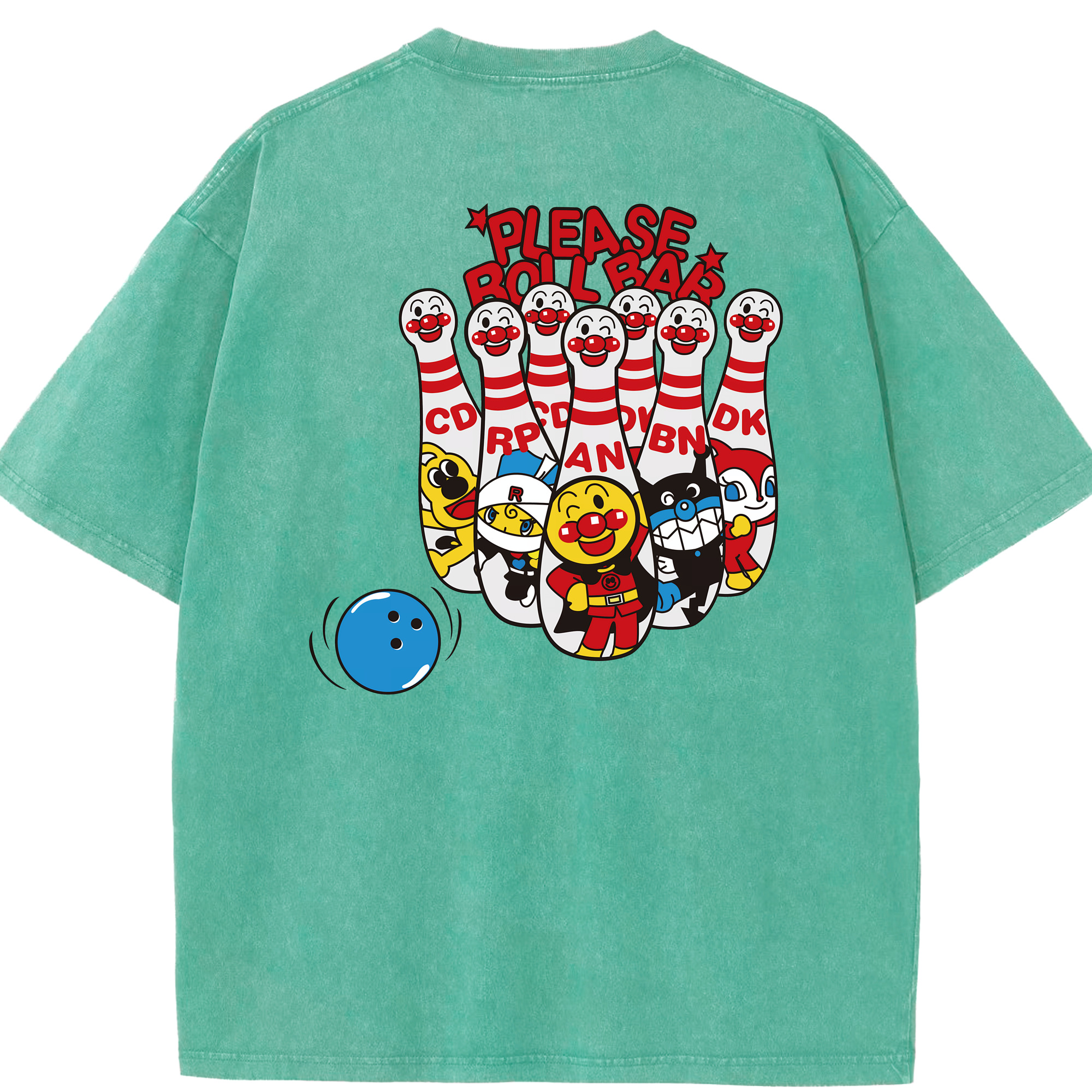 （画像用） アンパンマン Anpanman 綿100% ヴィンテージ風 半袖Tシャツ（背面プリント）